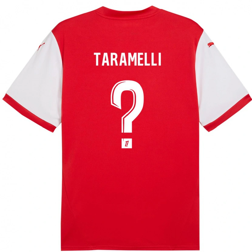 Danxen Dame Valentin Taramelli #0 Rød Hvit Hjemmetrøye Drakt Trøye 2024/25 Skjorter T-Skjorte