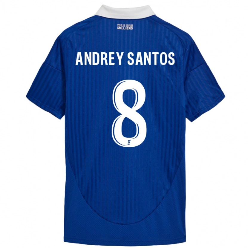Danxen Dame Andrey Santos #8 Blå Hvit Hjemmetrøye Drakt Trøye 2024/25 Skjorter T-Skjorte
