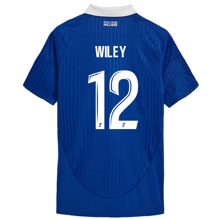Danxen Dame Caleb Wiley #12 Blå Hvit Hjemmetrøye Drakt Trøye 2024/25 Skjorter T-Skjorte