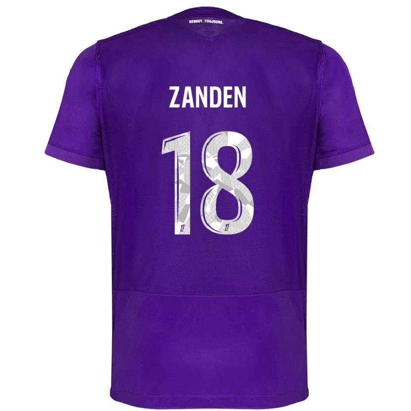 Danxen Dame Oliver Zandén #18 Lilla Hvit Hjemmetrøye Drakt Trøye 2024/25 Skjorter T-Skjorte