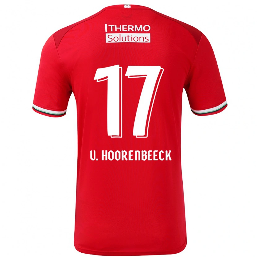Danxen Dame Alec Van Hoorenbeeck #17 Rød Hvit Hjemmetrøye Drakt Trøye 2024/25 Skjorter T-Skjorte