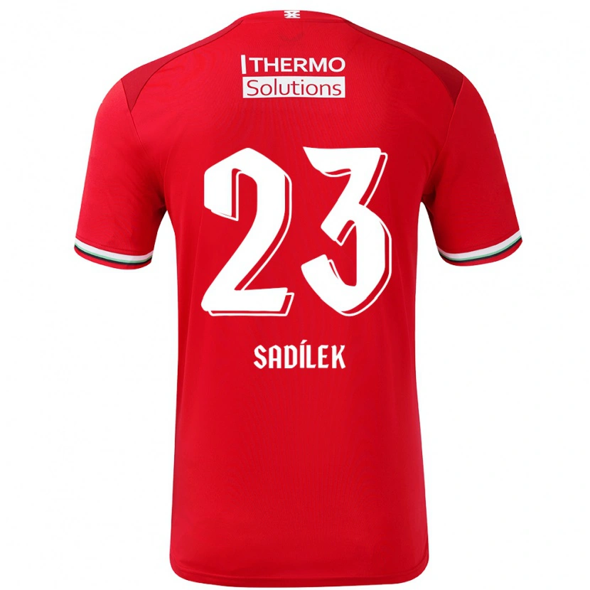 Danxen Dame Michal Sadílek #23 Rød Hvit Hjemmetrøye Drakt Trøye 2024/25 Skjorter T-Skjorte