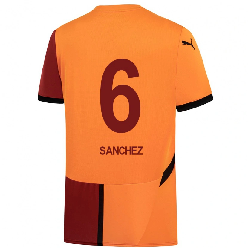 Danxen Dame Davinson Sánchez #6 Gul Rød Hjemmetrøye Drakt Trøye 2024/25 Skjorter T-Skjorte