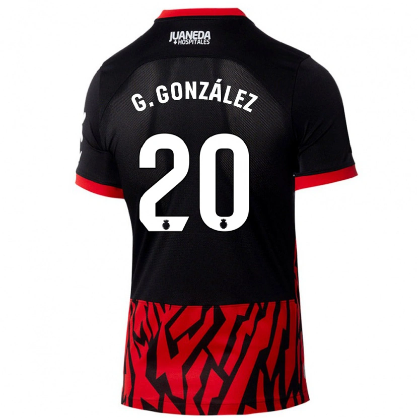 Danxen Dame Giovanni González #20 Svart Rød Hjemmetrøye Drakt Trøye 2024/25 Skjorter T-Skjorte
