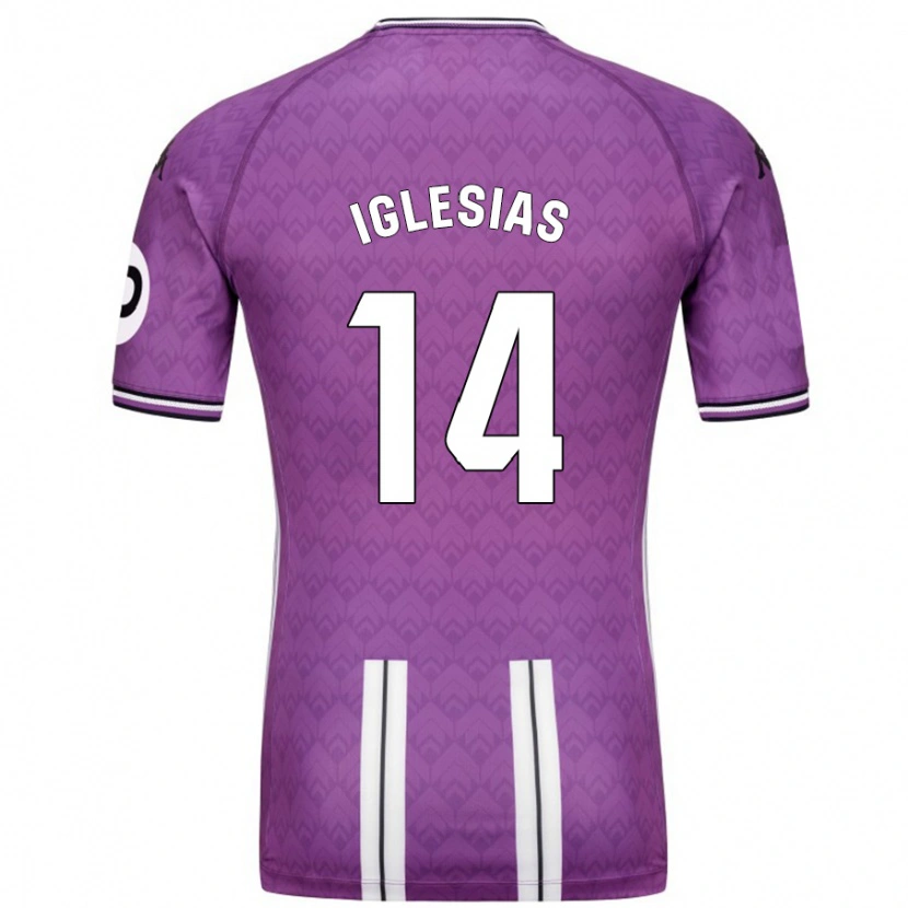 Danxen Dame Koke Iglesias #14 Lilla Hvit Hjemmetrøye Drakt Trøye 2024/25 Skjorter T-Skjorte