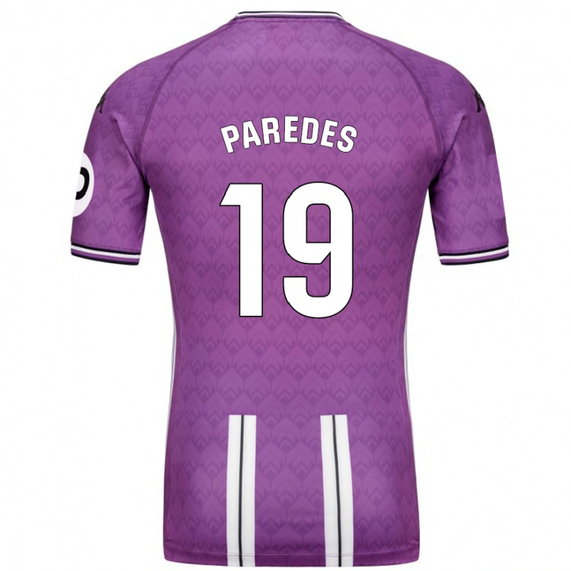 Danxen Dame Yago Paredes #19 Lilla Hvit Hjemmetrøye Drakt Trøye 2024/25 Skjorter T-Skjorte