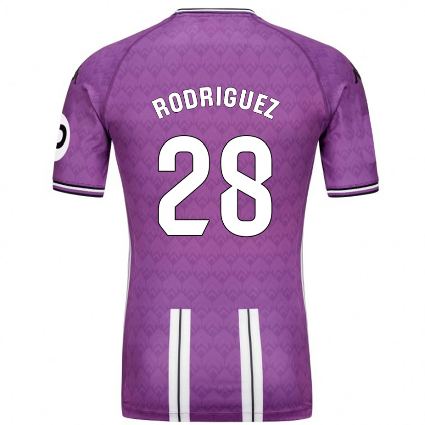 Danxen Dame Yago Rodríguez #28 Lilla Hvit Hjemmetrøye Drakt Trøye 2024/25 Skjorter T-Skjorte
