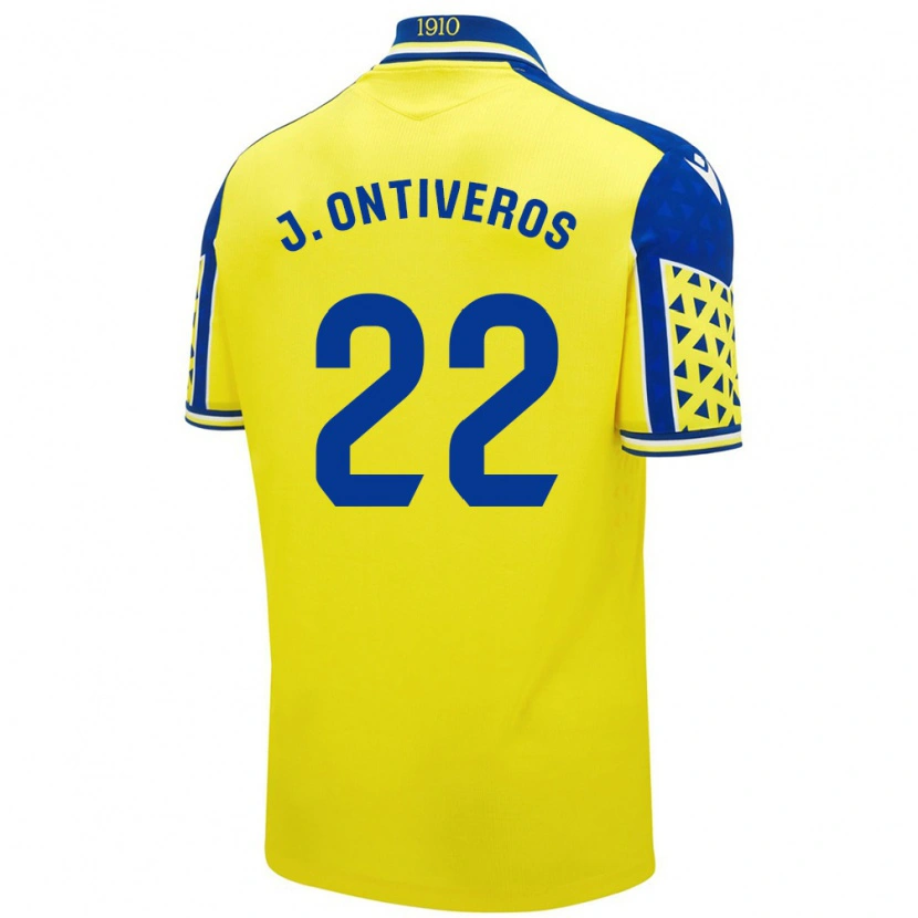 Danxen Dame Javi Ontiveros #22 Gul Blå Hjemmetrøye Drakt Trøye 2024/25 Skjorter T-Skjorte
