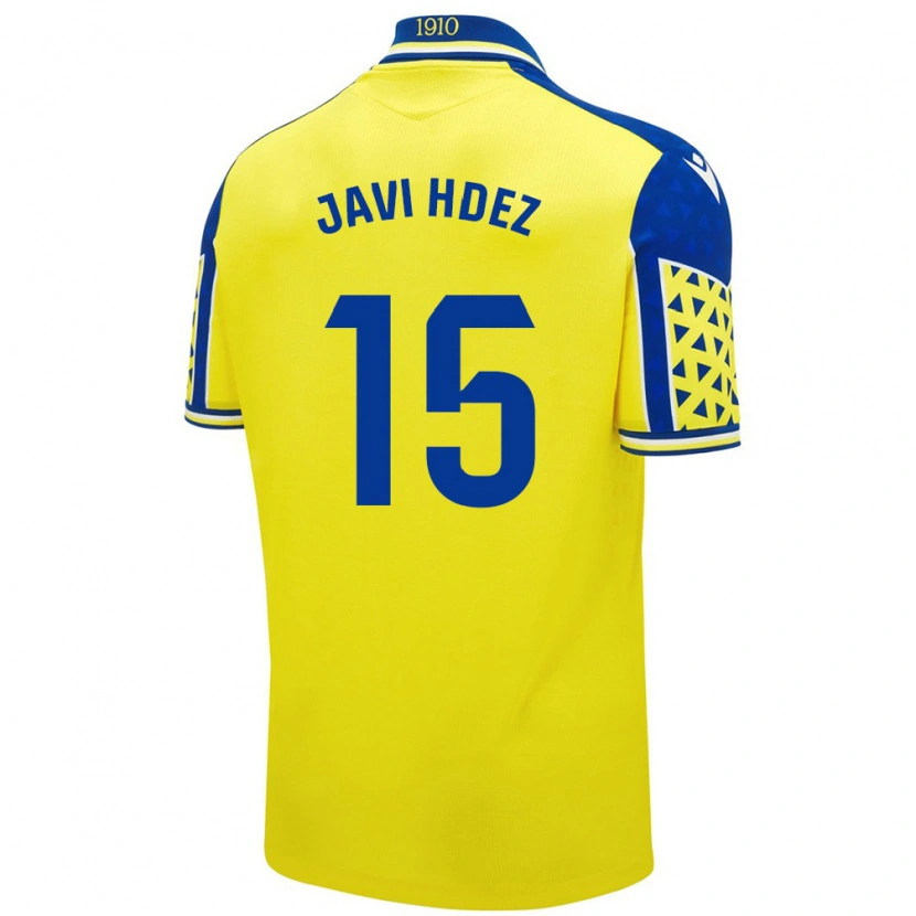 Danxen Dame Javi Hernández #15 Gul Blå Hjemmetrøye Drakt Trøye 2024/25 Skjorter T-Skjorte