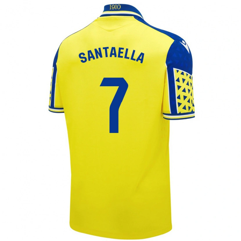 Danxen Dame Natalia Santaella Picón #7 Gul Blå Hjemmetrøye Drakt Trøye 2024/25 Skjorter T-Skjorte