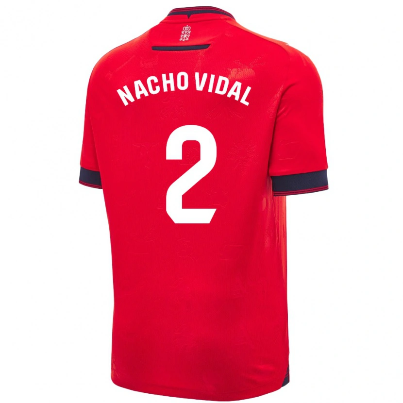 Danxen Dame Nacho Vidal #2 Rød Hvit Hjemmetrøye Drakt Trøye 2024/25 Skjorter T-Skjorte