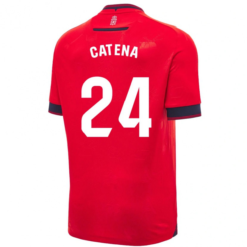 Danxen Dame Alejandro Catena #24 Rød Hvit Hjemmetrøye Drakt Trøye 2024/25 Skjorter T-Skjorte