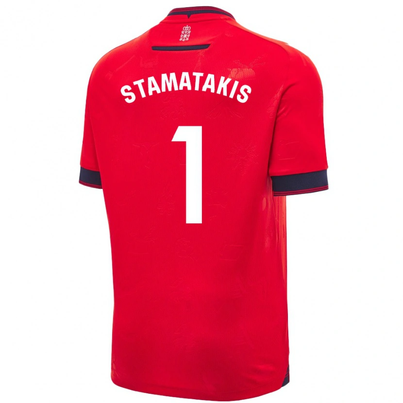 Danxen Dame Dimitrios Stamatakis #1 Rød Hvit Hjemmetrøye Drakt Trøye 2024/25 Skjorter T-Skjorte