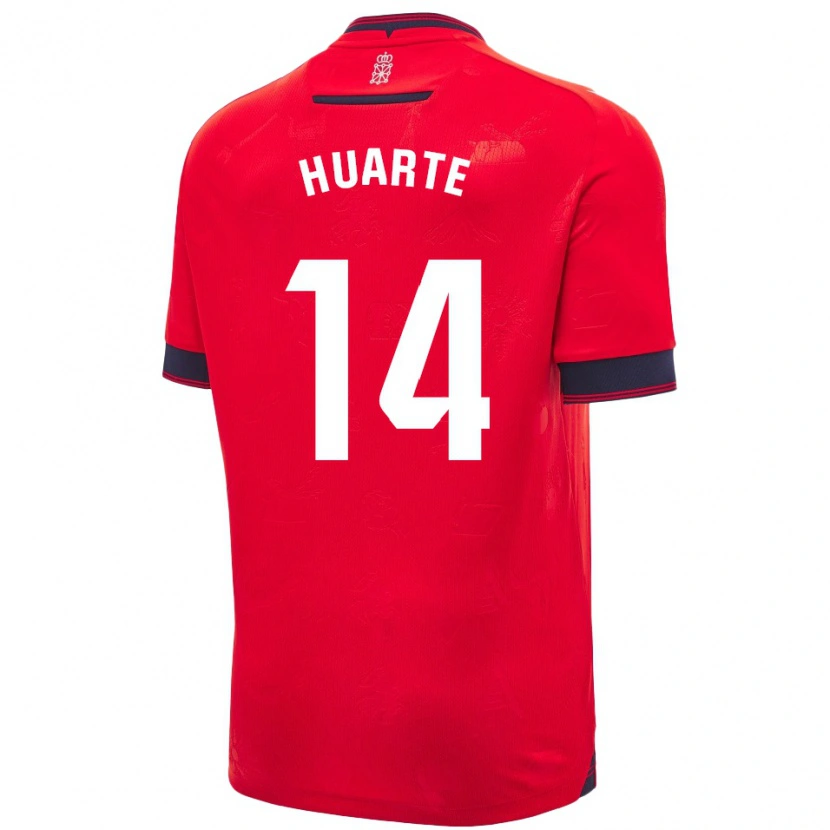 Danxen Dame Xabi Huarte #14 Rød Hvit Hjemmetrøye Drakt Trøye 2024/25 Skjorter T-Skjorte