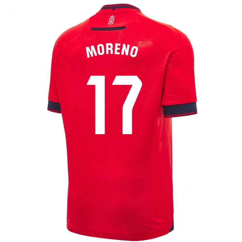 Danxen Dame Pablo Moreno #17 Rød Hvit Hjemmetrøye Drakt Trøye 2024/25 Skjorter T-Skjorte