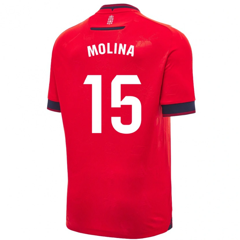 Danxen Dame Guillem Molina #15 Rød Hvit Hjemmetrøye Drakt Trøye 2024/25 Skjorter T-Skjorte
