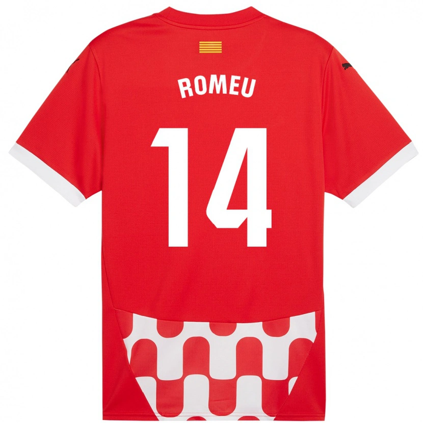 Danxen Dame Oriol Romeu #14 Rød Hvit Hjemmetrøye Drakt Trøye 2024/25 Skjorter T-Skjorte