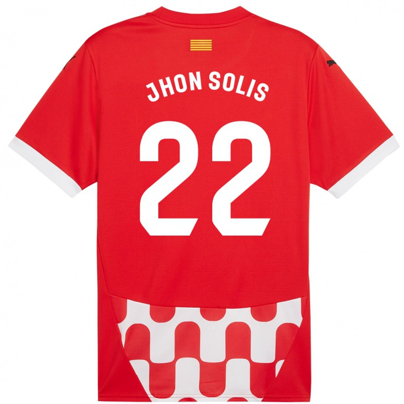 Danxen Dame Jhon Solís #22 Rød Hvit Hjemmetrøye Drakt Trøye 2024/25 Skjorter T-Skjorte