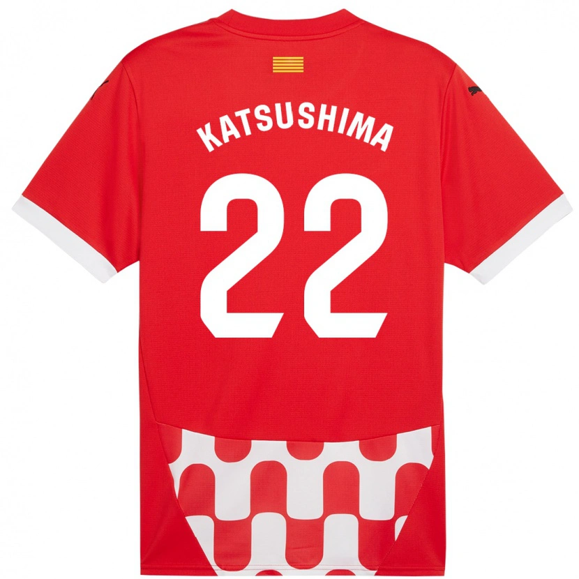 Danxen Dame Shinnosuke Katsushima #22 Rød Hvit Hjemmetrøye Drakt Trøye 2024/25 Skjorter T-Skjorte