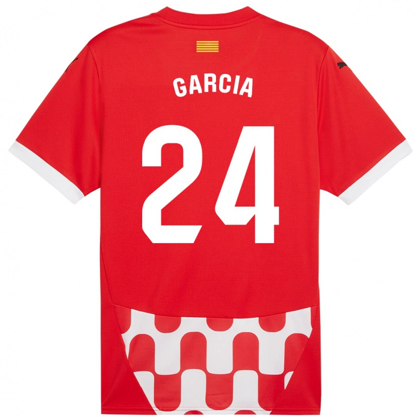 Danxen Dame Borja García #24 Rød Hvit Hjemmetrøye Drakt Trøye 2024/25 Skjorter T-Skjorte