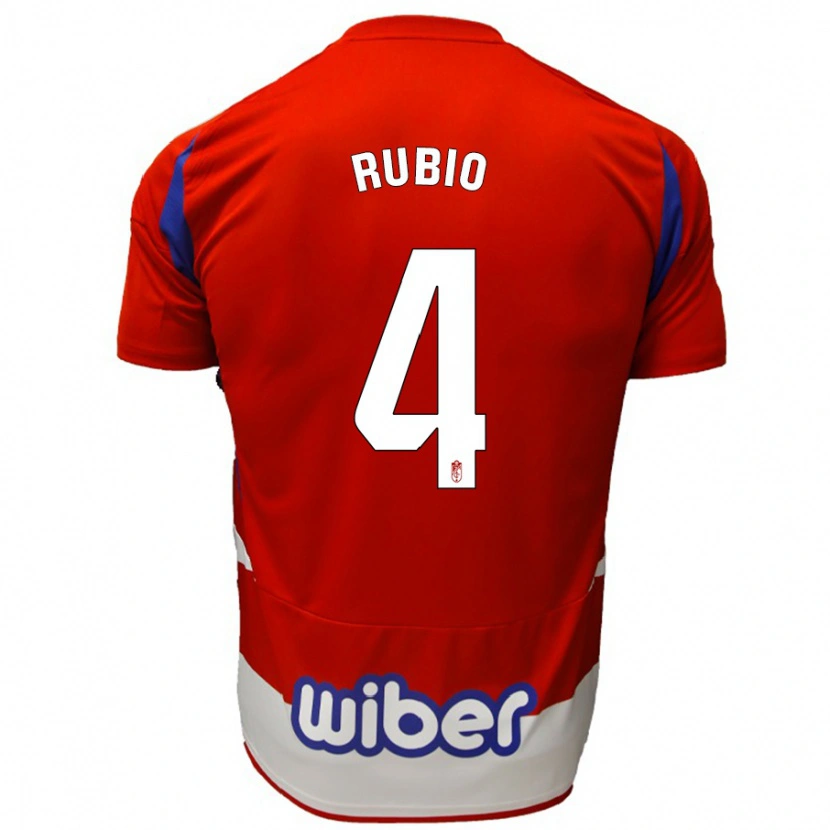 Danxen Dame Miguel Rubio #4 Rød Hvit Blå Hjemmetrøye Drakt Trøye 2024/25 Skjorter T-Skjorte
