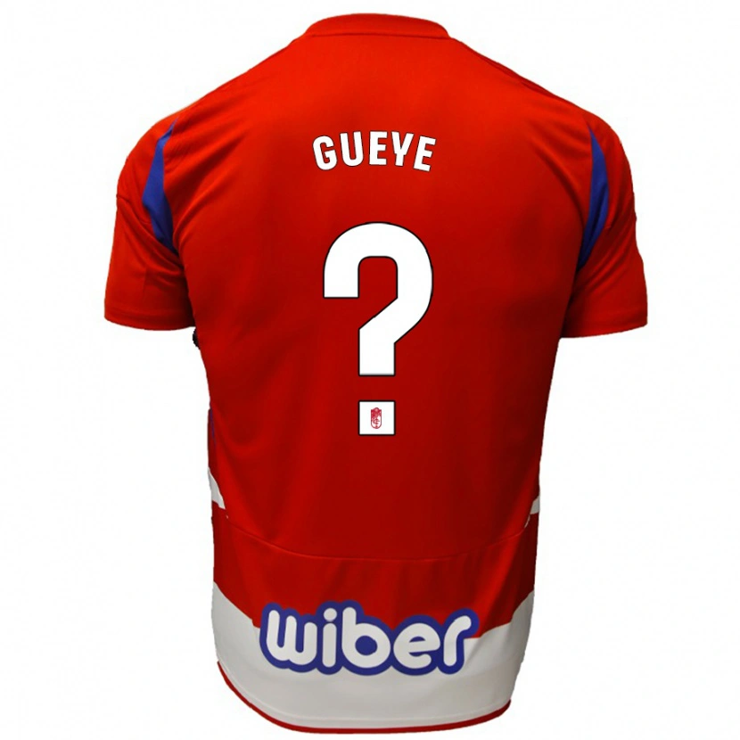 Danxen Dame David Gueye #0 Rød Hvit Blå Hjemmetrøye Drakt Trøye 2024/25 Skjorter T-Skjorte