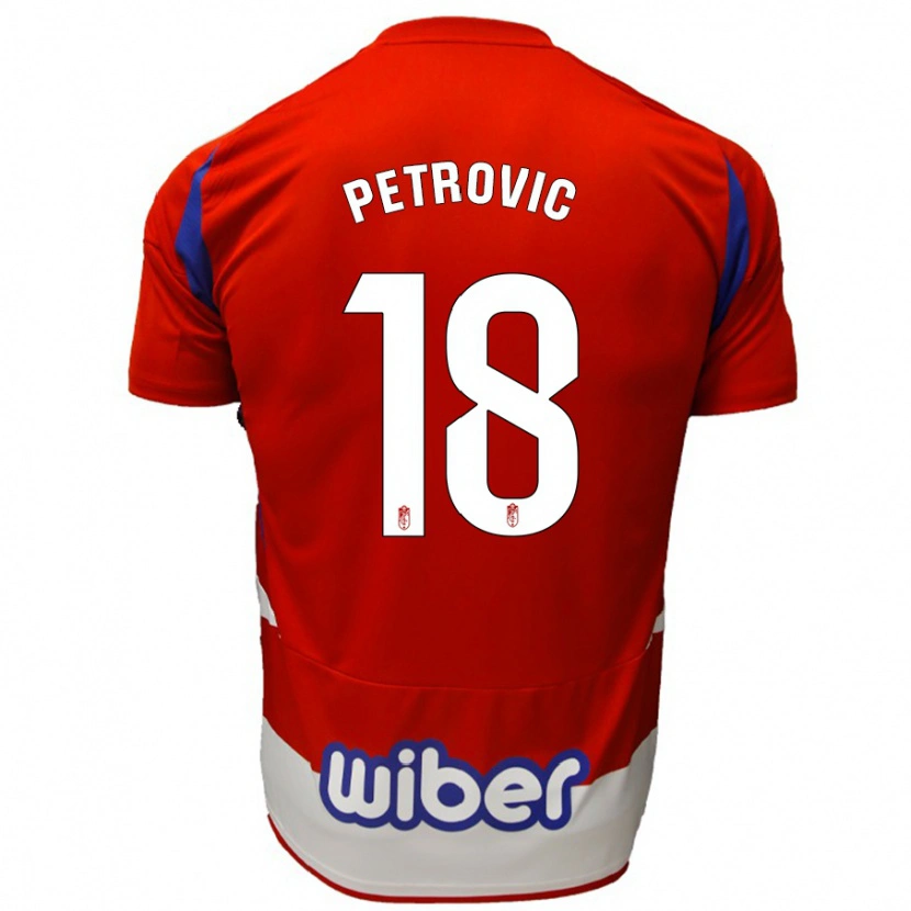 Danxen Dame Njegos Petrovic #18 Rød Hvit Blå Hjemmetrøye Drakt Trøye 2024/25 Skjorter T-Skjorte