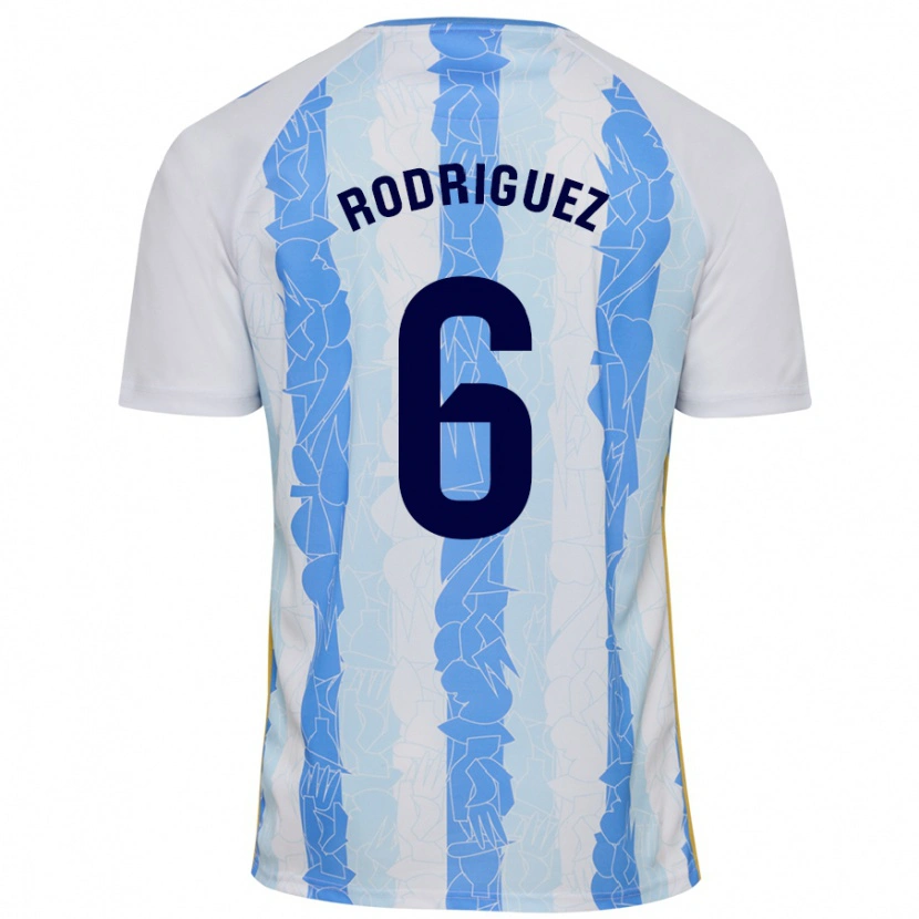Danxen Dame Rafa Rodríguez #6 Hvit Blå Hjemmetrøye Drakt Trøye 2024/25 Skjorter T-Skjorte