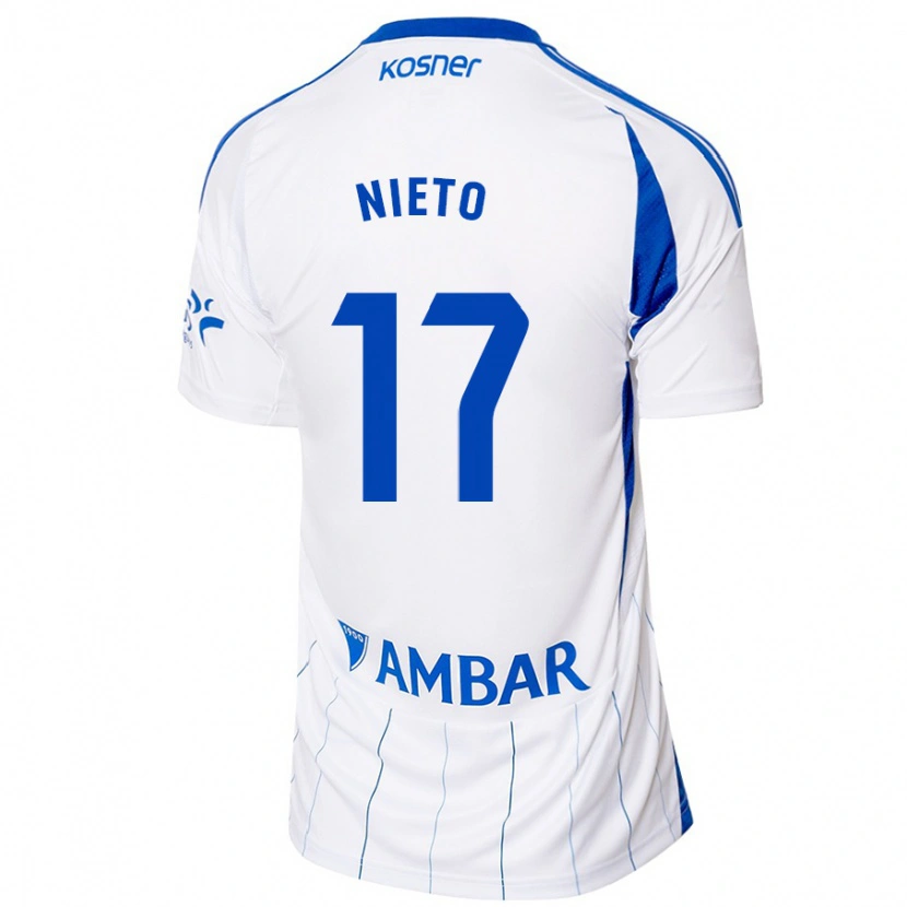 Danxen Dame Carlos Nieto #17 Rød Hvit Hjemmetrøye Drakt Trøye 2024/25 Skjorter T-Skjorte
