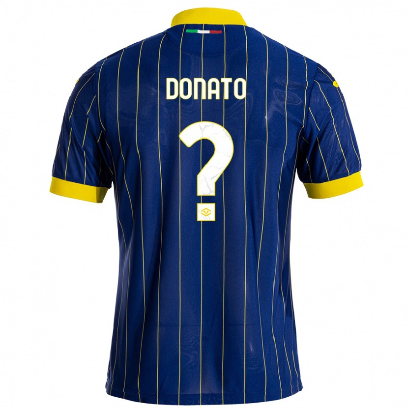 Danxen Dame Domenico Donato #0 Blå Gul Hjemmetrøye Drakt Trøye 2024/25 Skjorter T-Skjorte