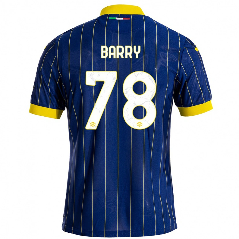 Danxen Dame Oumar Barry #78 Blå Gul Hjemmetrøye Drakt Trøye 2024/25 Skjorter T-Skjorte