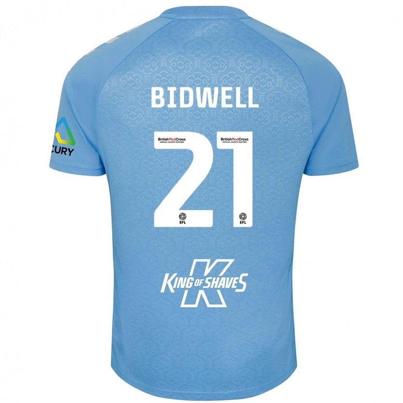 Danxen Dame Jake Bidwell #21 Blå Hvit Hjemmetrøye Drakt Trøye 2024/25 Skjorter T-Skjorte