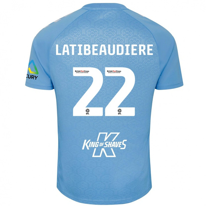 Danxen Dame Joel Latibeaudiere #22 Blå Hvit Hjemmetrøye Drakt Trøye 2024/25 Skjorter T-Skjorte