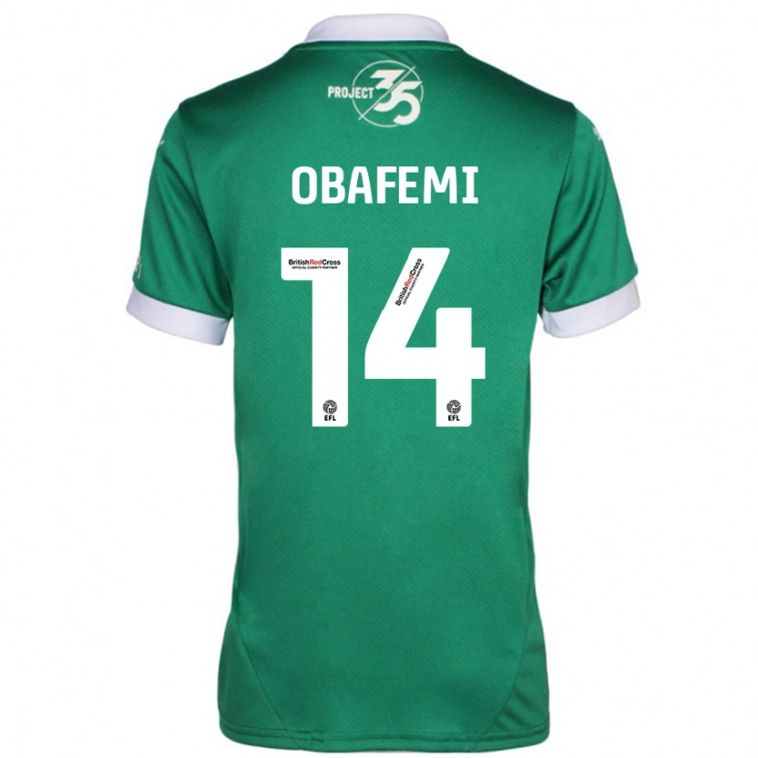 Danxen Dame Michael Obafemi #14 Grønn Hvit Hjemmetrøye Drakt Trøye 2024/25 Skjorter T-Skjorte