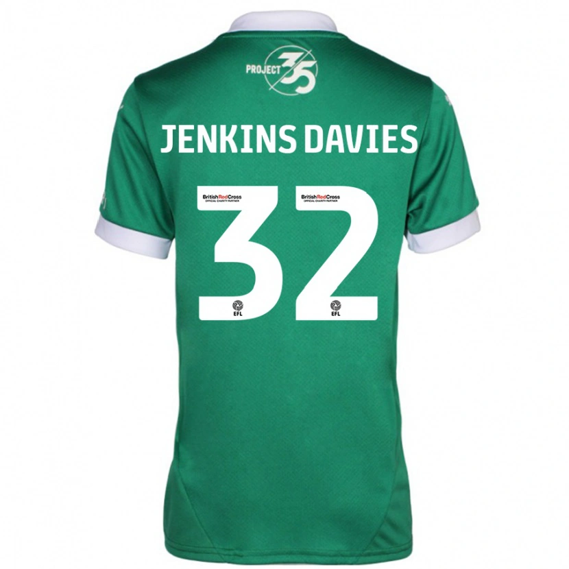 Danxen Dame Will Jenkins-Davies #32 Grønn Hvit Hjemmetrøye Drakt Trøye 2024/25 Skjorter T-Skjorte