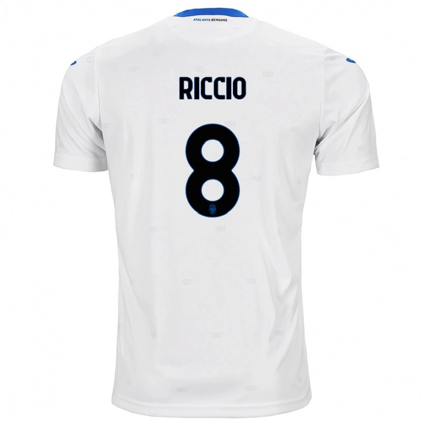Danxen Dame Lorenzo Riccio #8 Hvit Bortetrøye Drakt Trøye 2024/25 Skjorter T-Skjorte