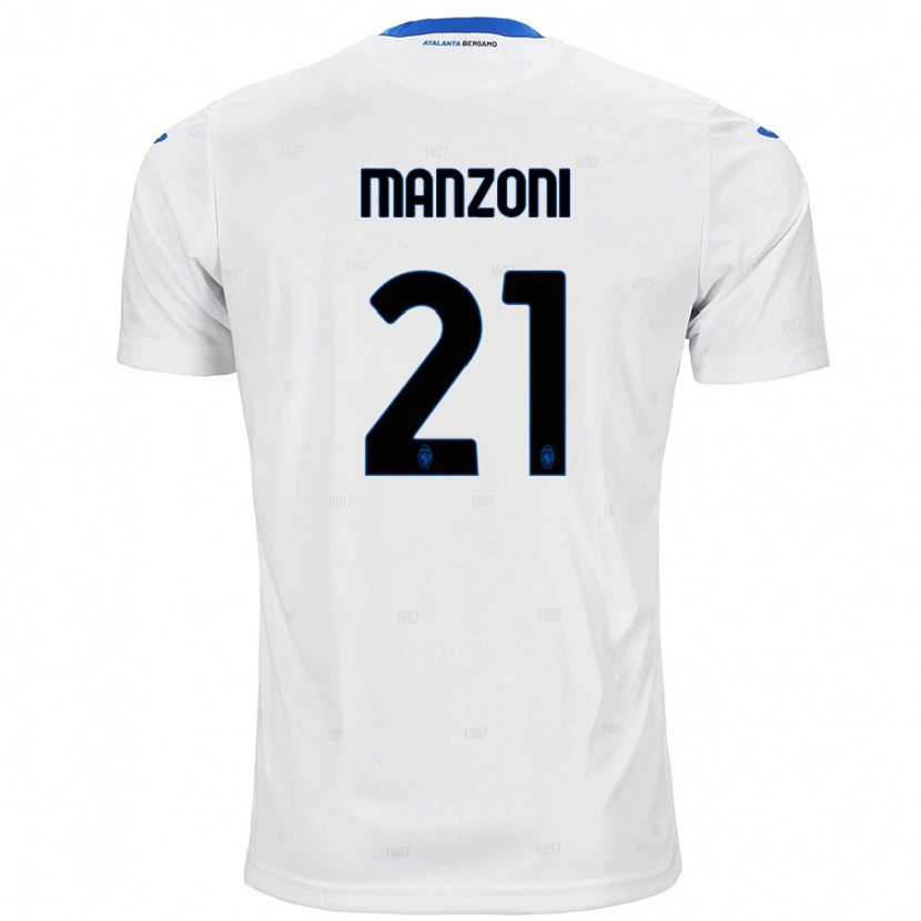 Danxen Dame Alberto Manzoni #21 Hvit Bortetrøye Drakt Trøye 2024/25 Skjorter T-Skjorte