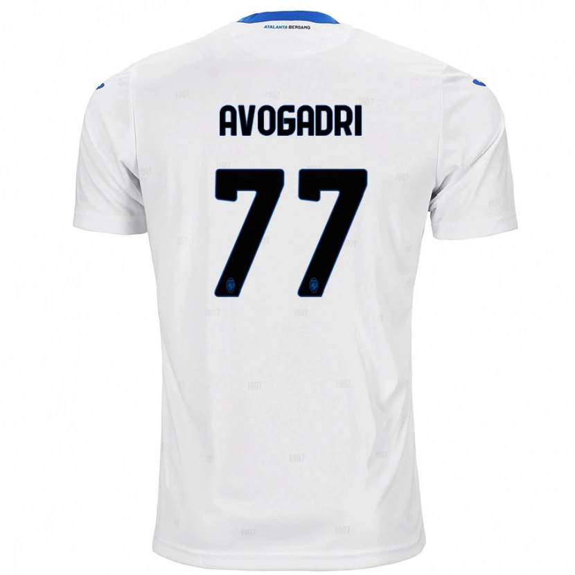 Danxen Dame Lorenzo Avogadri #77 Hvit Bortetrøye Drakt Trøye 2024/25 Skjorter T-Skjorte