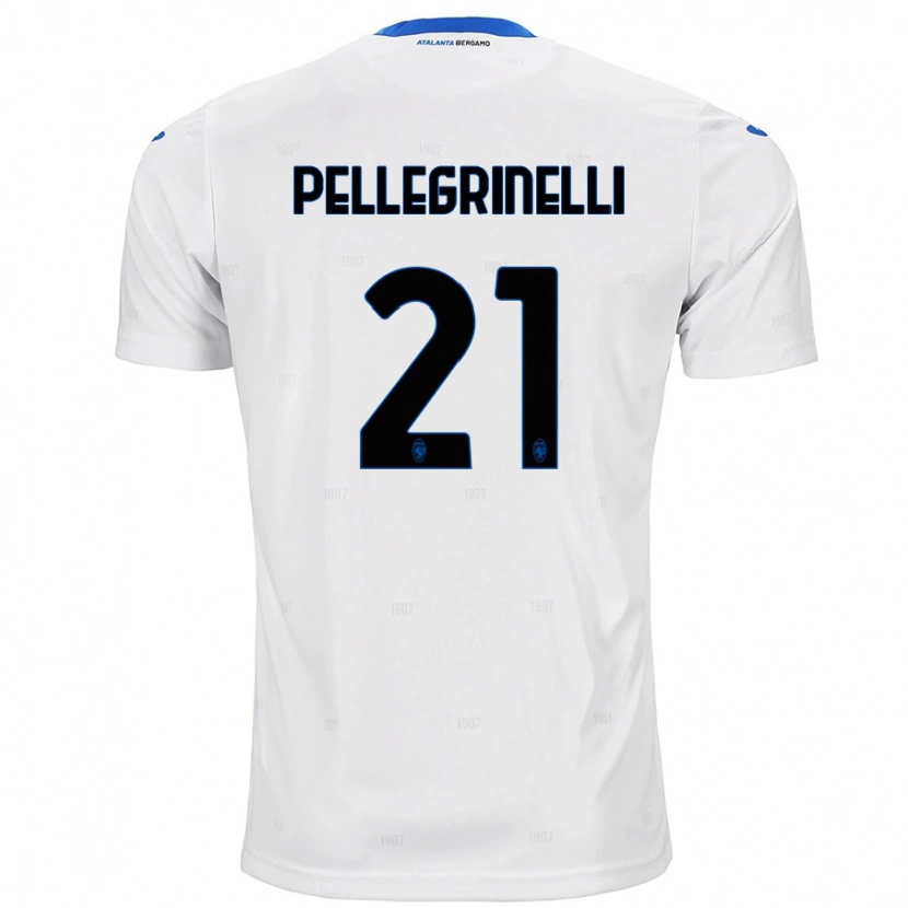Danxen Dame Giorgia Pellegrinelli #21 Hvit Bortetrøye Drakt Trøye 2024/25 Skjorter T-Skjorte