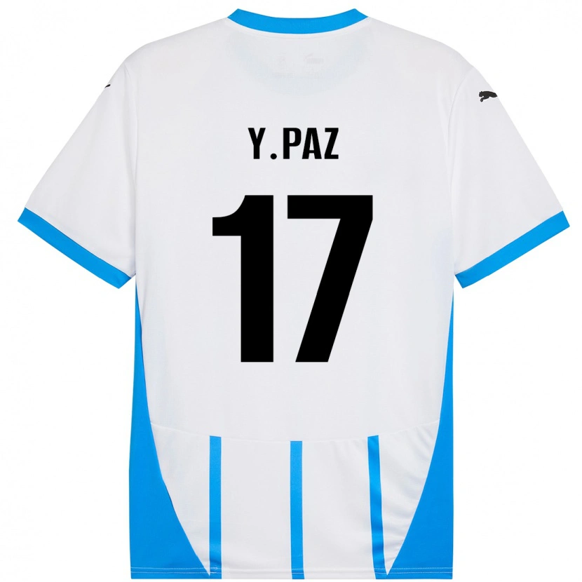 Danxen Dame Yeferson Paz #17 Hvit Blå Bortetrøye Drakt Trøye 2024/25 Skjorter T-Skjorte