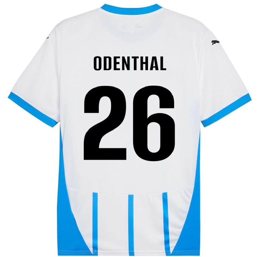 Danxen Dame Cas Odenthal #26 Hvit Blå Bortetrøye Drakt Trøye 2024/25 Skjorter T-Skjorte