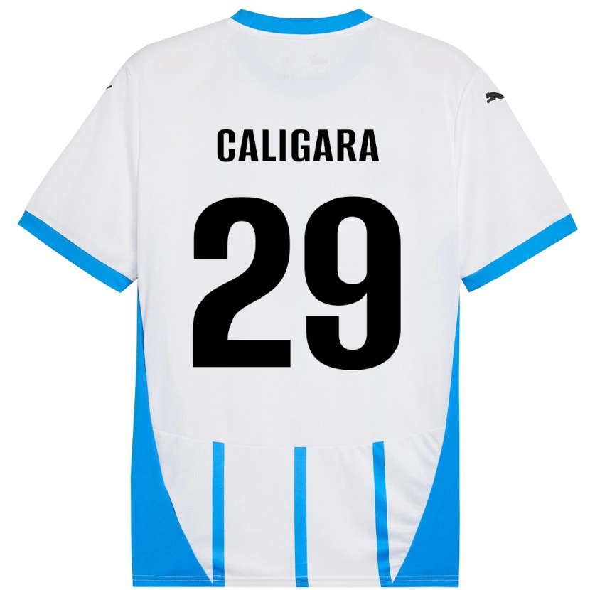 Danxen Dame Fabrizio Caligara #29 Hvit Blå Bortetrøye Drakt Trøye 2024/25 Skjorter T-Skjorte