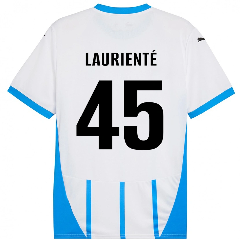 Danxen Dame Armand Laurienté #45 Hvit Blå Bortetrøye Drakt Trøye 2024/25 Skjorter T-Skjorte