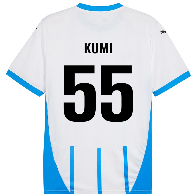Danxen Dame Justin Kumi #55 Hvit Blå Bortetrøye Drakt Trøye 2024/25 Skjorter T-Skjorte
