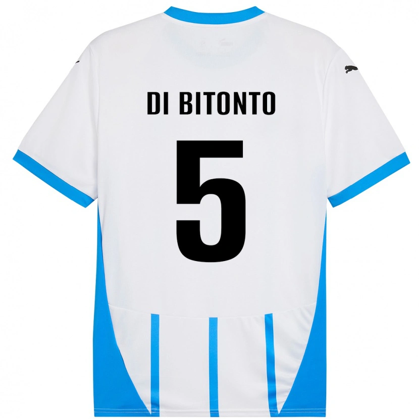 Danxen Dame Alessandro Di Bitonto #5 Hvit Blå Bortetrøye Drakt Trøye 2024/25 Skjorter T-Skjorte