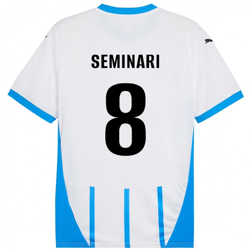 Danxen Dame Giacomo Seminari #8 Hvit Blå Bortetrøye Drakt Trøye 2024/25 Skjorter T-Skjorte