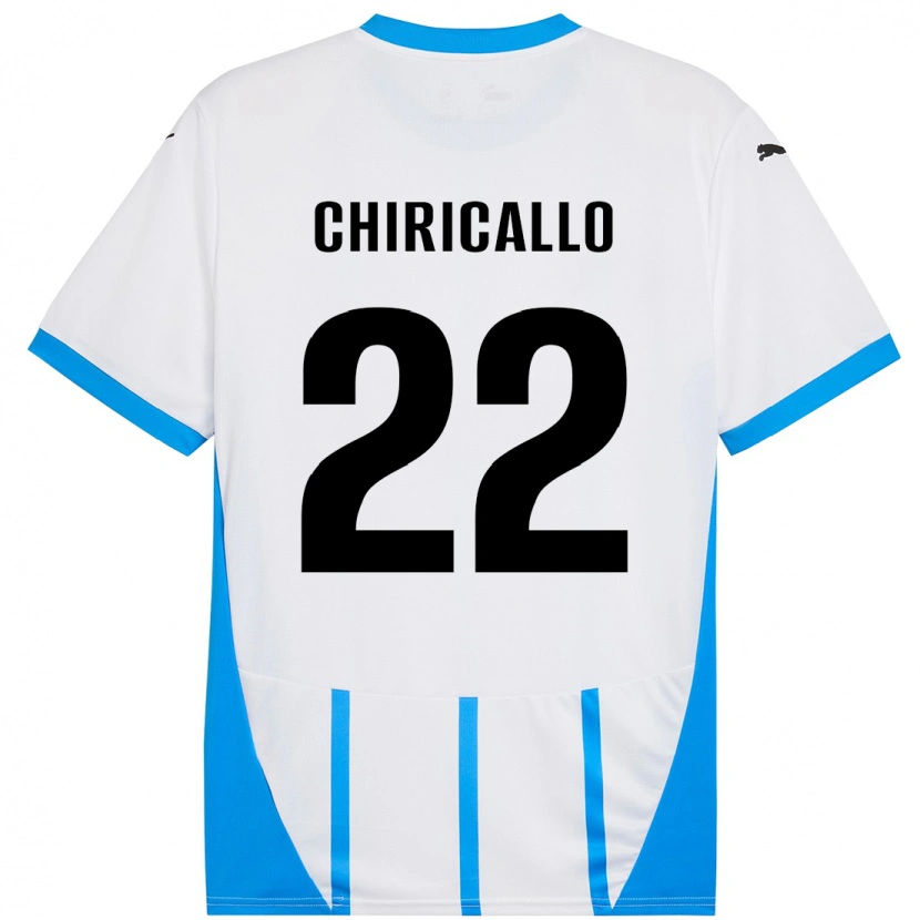 Danxen Dame Giovanni Chiricallo #22 Hvit Blå Bortetrøye Drakt Trøye 2024/25 Skjorter T-Skjorte