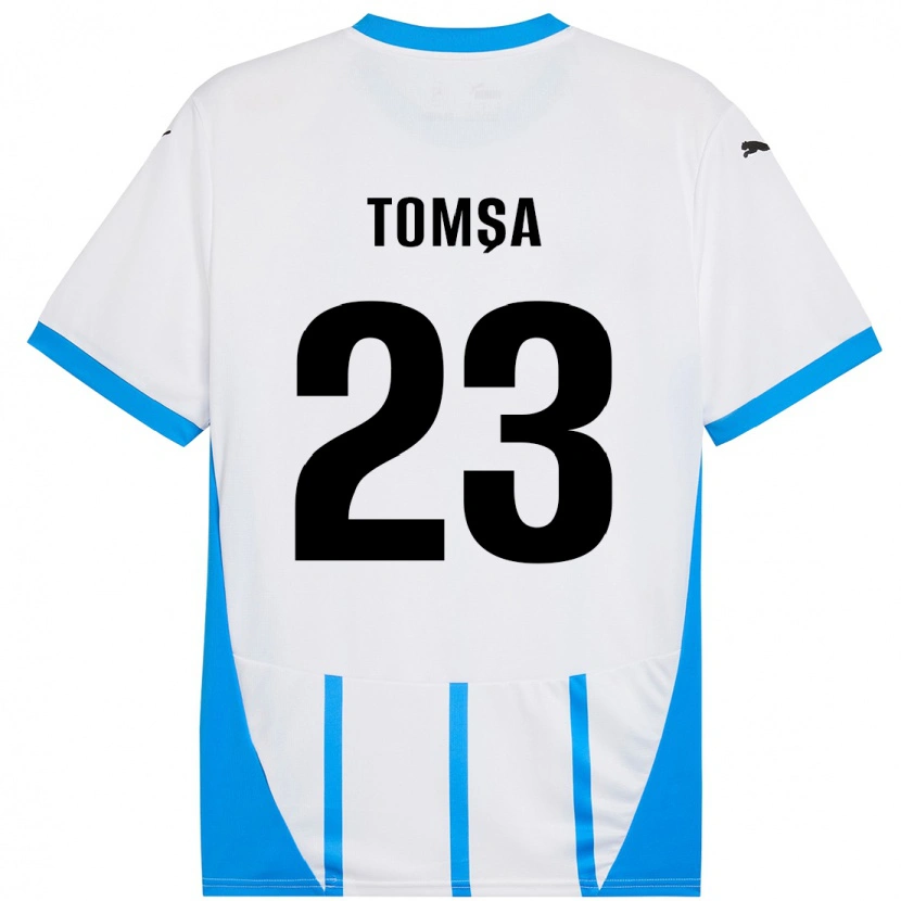 Danxen Dame Troy Tomșa #23 Hvit Blå Bortetrøye Drakt Trøye 2024/25 Skjorter T-Skjorte