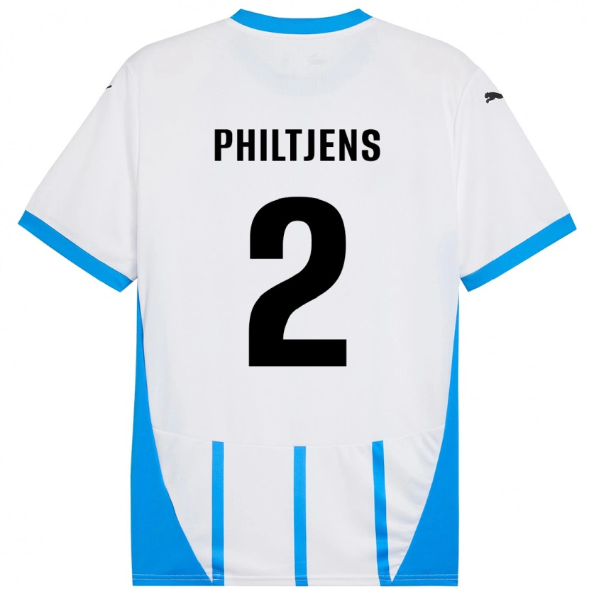 Danxen Dame Davina Philtjens #2 Hvit Blå Bortetrøye Drakt Trøye 2024/25 Skjorter T-Skjorte