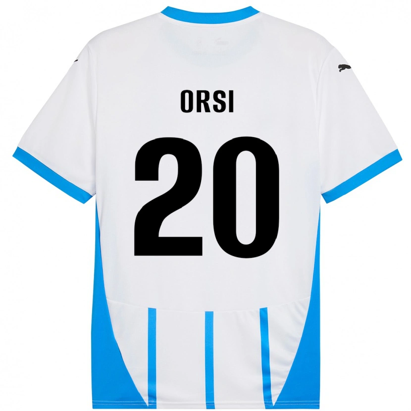 Danxen Dame Benedetta Orsi #20 Hvit Blå Bortetrøye Drakt Trøye 2024/25 Skjorter T-Skjorte